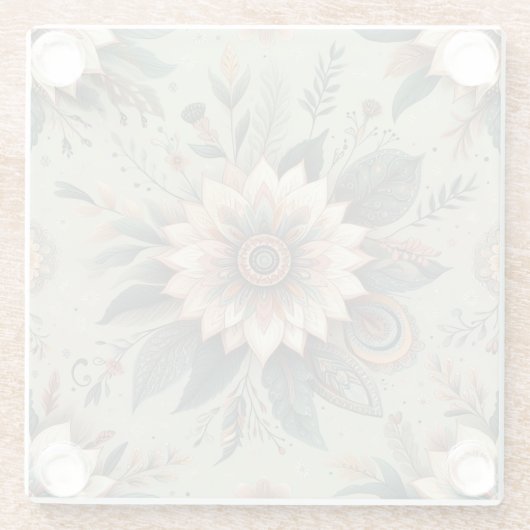 Florals on Sage Glasuntersetzer (Rückseite)