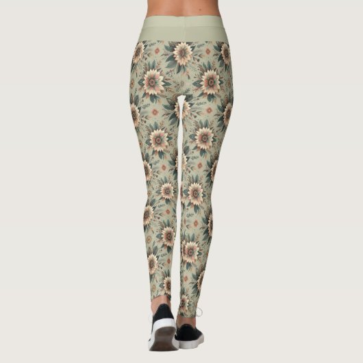 Florals on Sage Leggings (Rückseite)