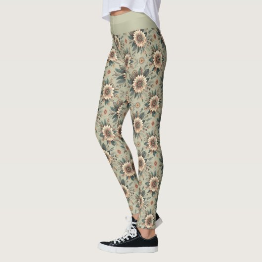 Florals on Sage Leggings (Links)