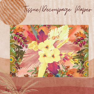 Florals Orange Aquamarin, Cream Crafting & Seidenpapier