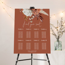 Florals Overlay 8 Tabelle Hochzeitrostentabelle