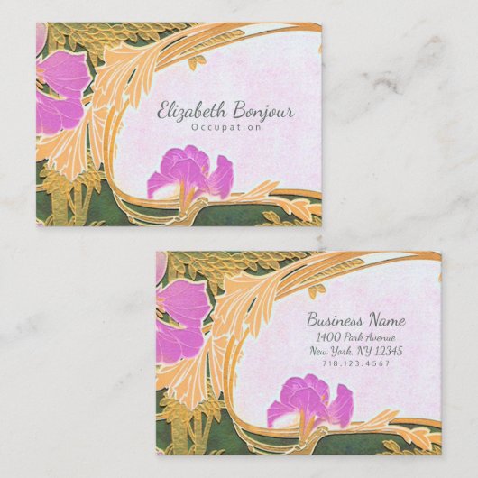 Florals PAPIER, FORMULAR & GRÖSSE OPTIONEN - Groß Visitenkarte (Vorne/Hinten)