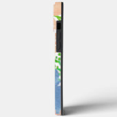 Florals Peach Blue Mit Monogramm Case-Mate iPhone Hülle (Rückseite / Links)