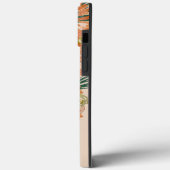 Florals Peach Gold Mit Monogramm Case-Mate iPhone Hülle (Rückseite / Links)