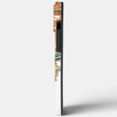 Florals Peach Gold Mit Monogramm Case-Mate iPhone Hülle (Rückseite / Links)