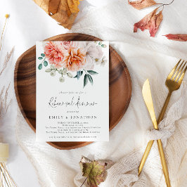 Florals Peonies Peach Coral Probe Dinner Einladung