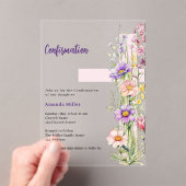 Florals pink cross girl Bestätigung klar Acryleinladungen (Insitu (Handheld))