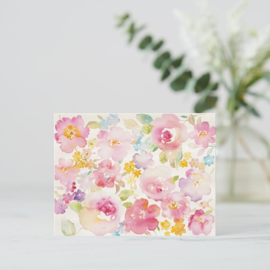 Florals Postkarte (Stehend Vorderseite)