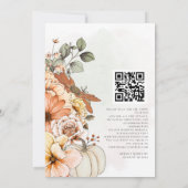 Florals Pumpkin Herbst Wir machen QR-Code Hochzeit Einladung (Rückseite)