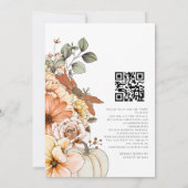 Florals Pumpkin Herbst Wir machen QR Code Wedding  Einladung (Rückseite)