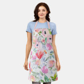 Florals Rosa lila weiße Pastellfarben Schürze (Getragen)