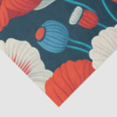 Florals Rot, Weiß, Blauer Pfeffer Dekoupage Seidenpapier (Ausschnitt)