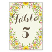 Florals | Rustikale Hochzeitstil-Tischnummer Tischnummer (Rückseite)