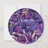 Florals Ultra-Violet & Gold-Hochzeit retten das Da Save The Date (Rückseite)