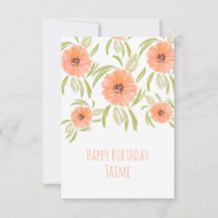 Florals Wasserfarbe in Peach Mama Geburtstag