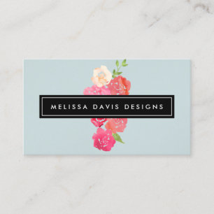 Florals Wasserfarbe Schönheit und Design Blass Bla Visitenkarte