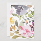 Florals Wedding Foto Dankeskarte (Rückseite)