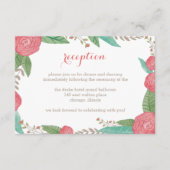 Florals Wedding Reception Card bemalt Begleitkarte (Vorderseite)