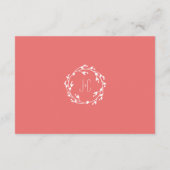 Florals Wedding Reception Card bemalt Begleitkarte (Rückseite)