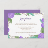 Florals Wedding Reception Card bemalt Einladung (Vorne/Hinten)