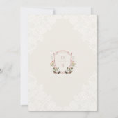 Florals Western Monogram Wappen Hochzeit Einladung (Rückseite)