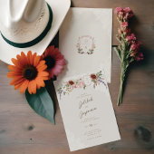 Florals Western Monogram Wappen Hochzeit Einladung