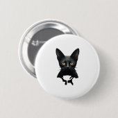 Florals Whimsigoth Gothic Style Kitty and Poppies Button (Vorne & Hinten)