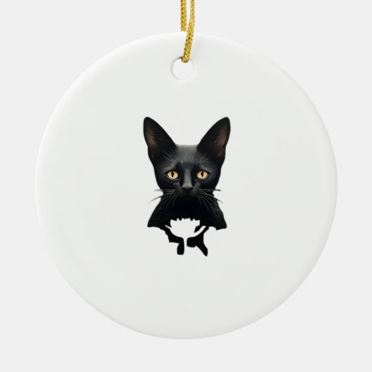 Florals Whimsigoth Gothic Style Kitty and Poppies Keramik Ornament (Vorne)