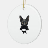 Florals Whimsigoth Gothic Style Kitty and Poppies Keramik Ornament (Links)