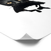 Florals Whimsigoth Gothic Style Kitty and Poppies Poster (Ecke)