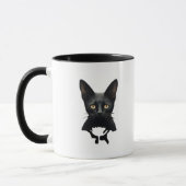 Florals Whimsigoth Gothic Style Kitty and Poppies Tasse (Links)
