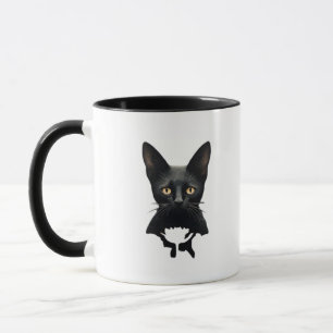 Florals Whimsigoth Gothic Style Kitty and Poppies Tasse
