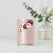 Florals Wreath Rose QR Code Body SculptingStylist Visitenkarte (Stehend Vorderseite)