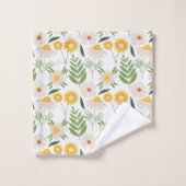 Florals Yellow Daisies and Greenery Badhandtuch Set (Waschlappen)