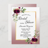 Florals Zimon Rose Brautdusche Einladung Postkarte (Vorne/Hinten)