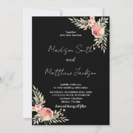 Florals zu Black Theme Wedding Einladungen