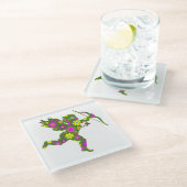 FLORALSCHNEID GLASUNTERSETZER (Schrägansicht)