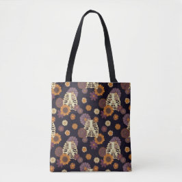 FLORALSKELETON HALLOWEEN TOTE BAG TASCHE