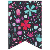 FloralWatercolor Dunkel Wimpelkette (Zweite Fahne)