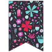 FloralWatercolor Dunkel Wimpelkette (Erste Fahne)