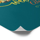 FloralWedding Willkommenszeichen - Aquamarin & ora Poster (Ecke)