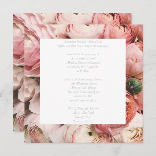 FLORALWUNDERSCHREIBUNG EINLADUNG (Vorne/Hinten)