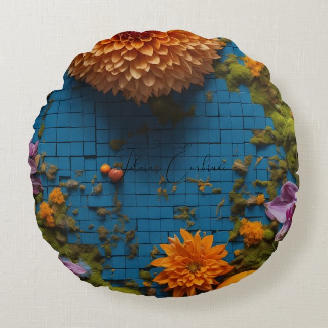Flora's Embrace Round Pillow Rundes Kissen (Vorderseite)