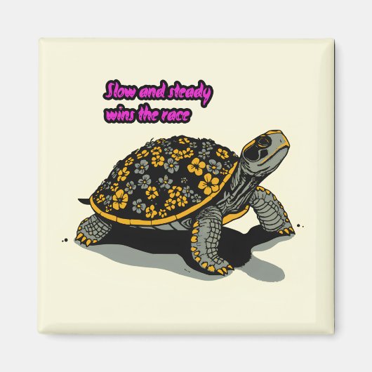 Florative Schildkröte Magnet (Vorne)