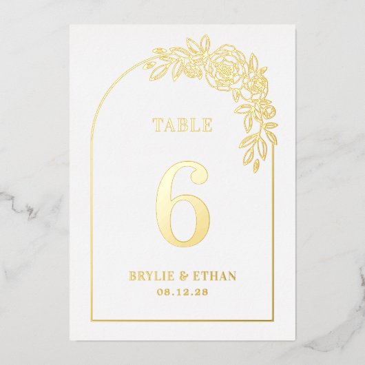 FLORENARCHIV REAL FOIL Tischnummer Card (Vorderseite)