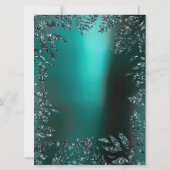 Florenblättern Gerahmter Glitzer Aquamarines Wasse Einladung (Rückseite)