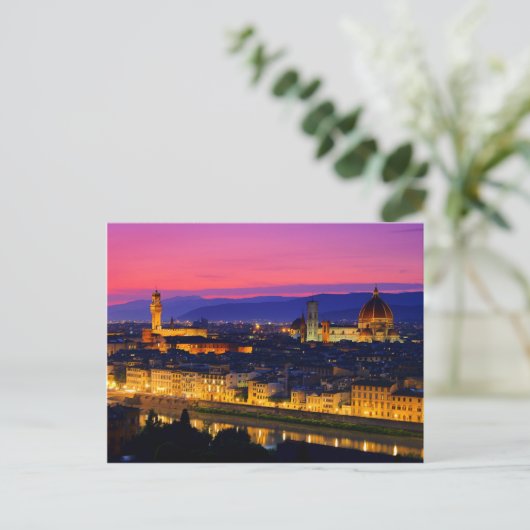 Florence Abend Postkarte (Stehend Vorderseite)