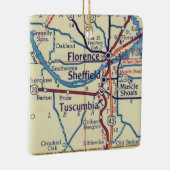 Florence AL Vintag Map Keramikornament (Rechts)