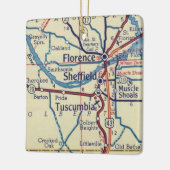 Florence AL Vintag Map Keramikornament (Links)