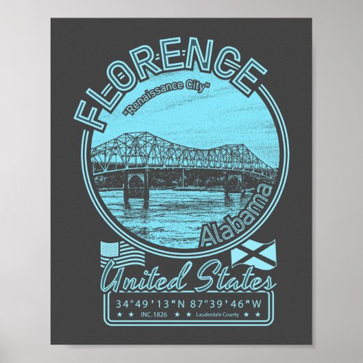 FLORENCE ALABAMA - FLUSS TENNESSEE POSTER (Vorne)